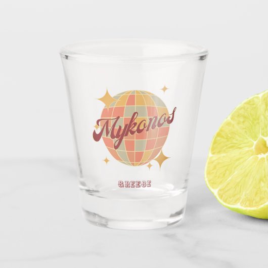 Mykonos Griechenland Retro Accessoire Souvenir Bar Schnapsglas (Vorderseite)