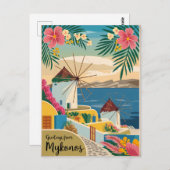 Mykonos Griechenland Vintag Postkarte (Vorne/Hinten)