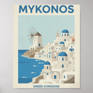 Mykonos Griechenland Vintage-Reiseposter - Griechi Poster