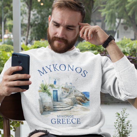 Mykonos in Watercolor Bliss Sweatshirt