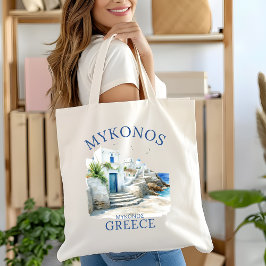 Mykonos in Watercolor Bliss Tragetasche