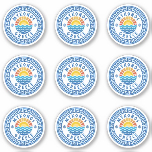 Mykonos-Insel, Griechenland-Mehrfachpackzettel Aufkleber (Vorderseite)