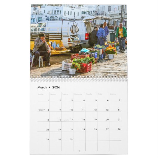 Mykonos Kalender (Mär 2026)