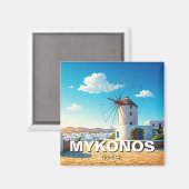 Mykonos Kühlschrank Windmill Magnet (Vorderseite/Rückseite)