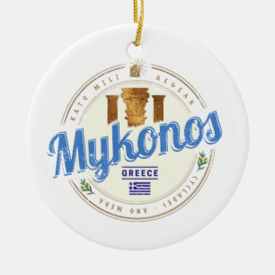 Mykonos Kykladen Griechenland Vintage-Souvenir Keramik Ornament