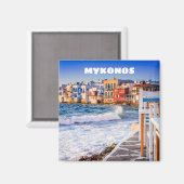 Mykonos-Magnet mit Little Venice Magnet (Vorderseite/Rückseite)