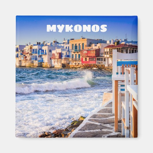 Mykonos-Magnet mit Little Venice Magnet (Vorne)