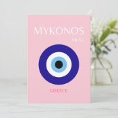 Mykonos-Maus, Mykonos, Rosa Dankeskarte (Stehend Vorderseite)