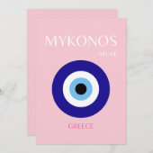 Mykonos-Maus, Mykonos, Rosa Dankeskarte (Vorne/Hinten)
