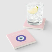 Mykonos-Maus, Mykonos, Rosa Steinuntersetzer (Seitenansicht)