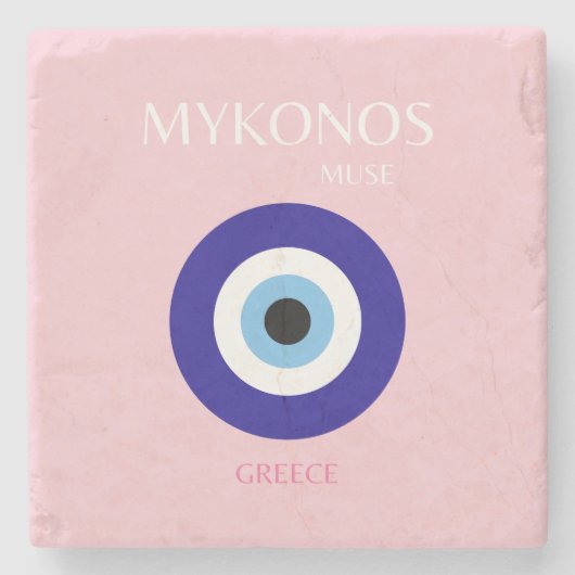 Mykonos-Maus, Mykonos, Rosa Steinuntersetzer (Vorderseite)