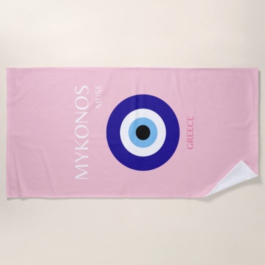 Mykonos-Maus, Mykonos, Rosa Strandtuch (Vorderseite)