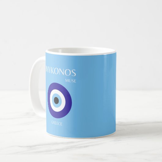 Mykonos Muse, blau Kaffeetasse (Vorderseite Links)