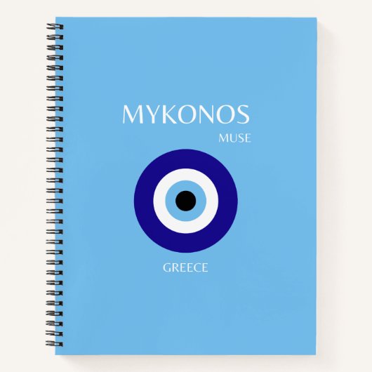 Mykonos Muse, blau Notizblock (Vorderseite)