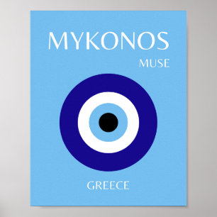 Mykonos Muse, blau Poster