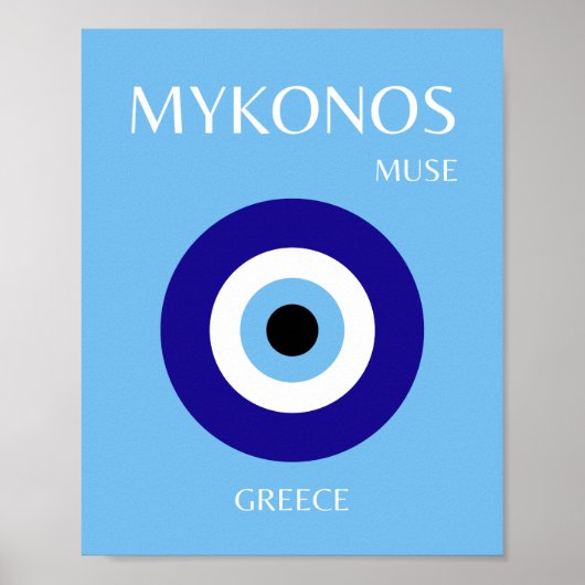 Mykonos Muse, blau Poster (Vorne)
