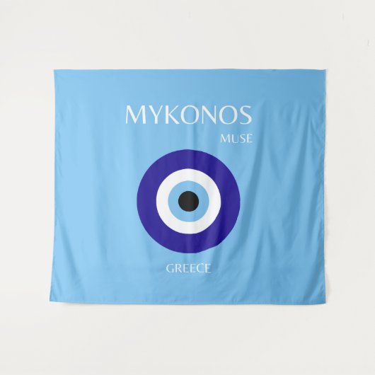 Mykonos Muse, blau Wandteppich (Vorderseite (Horizontal))