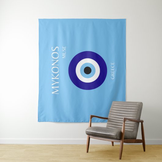 Mykonos Muse, blau Wandteppich (Beispiel)