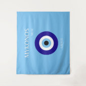 Mykonos Muse, blau Wandteppich (Vorderseite)