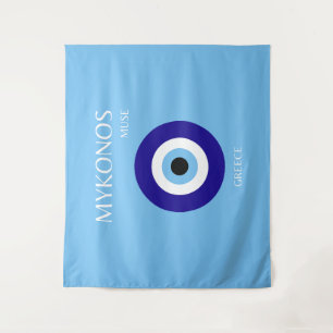 Mykonos Muse, blau Wandteppich