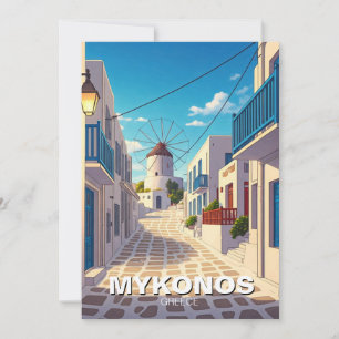 Mykonos Path Greece Cyclades Travel Feiertagskarte