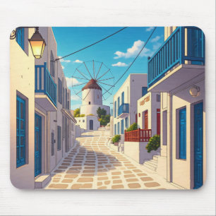 Mykonos Path Greece Cyclades Travel Mousepad