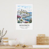 Mykonos-Reiseposter Küstenlandschaft Poster (Küche)