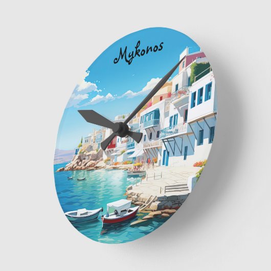 Mykonos Runde Wanduhr (Winkel)