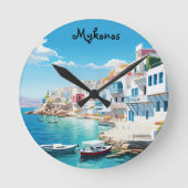 Mykonos Runde Wanduhr (Vorderseite)