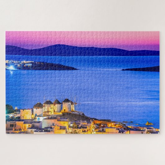 Mykonos Sonnenuntergangpuzzlespiel Puzzle (Horizontal)