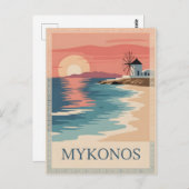 Mykonos Vintag minimalistisch Postkarte (Vorne/Hinten)