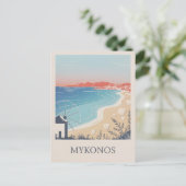 Mykonos Vintag minimalistisch Postkarte (Stehend Vorderseite)