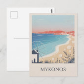 Mykonos Vintag minimalistisch Postkarte (Vorne/Hinten)