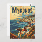 Mykonos Vintag Postkarte (Vorne/Hinten)