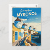 Mykonos Vintag Postkarte (Vorne/Hinten)