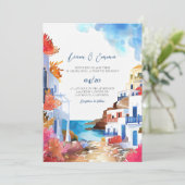 Mykonos Wedding Einladung Griechisch Hochzeit Ziel (Stehend Vorderseite)