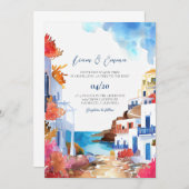 Mykonos Wedding Einladung Griechisch Hochzeit Ziel (Vorne/Hinten)