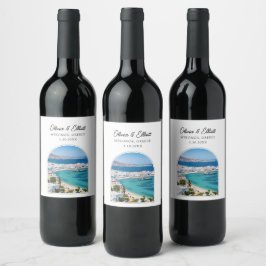Mykonos Wedding Wine Label Weinetikett