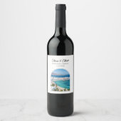 Mykonos Wedding Wine Label Weinetikett (Vorderseite)