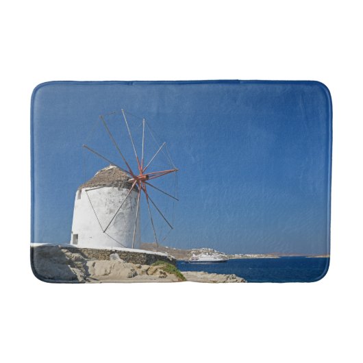 Mykonos Windmill Bath Mat Badematte (Vorderseite)