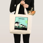 Mykonos Windmühlen, Cyclades, Griechenland Ihr Nam Jumbo Stoffbeutel (Vorderseite (Produkt))