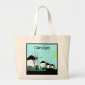 Mykonos Windmühlen, Cyclades, Griechenland Ihr Nam Jumbo Stoffbeutel (Vorne)