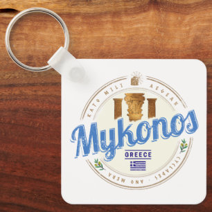 Mykonos Zykladen Inseln Griechenland Vintage-Souve Schlüsselanhänger