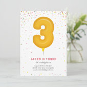 Mylar Balloon Merriment Birthday Einladung (Stehend Vorderseite)