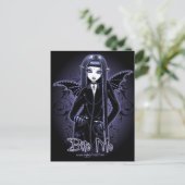 "Myna" Gothic Blue Bite Me Vampire Fairy Postcard Postkarte (Stehend Vorderseite)