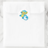 Mynci Blue Runder Aufkleber (Tasche)
