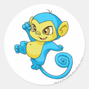 Mynci Blue Runder Aufkleber