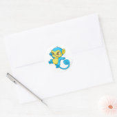 Mynci Blue Runder Aufkleber (Umschlag)