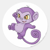 Mynci Lila Runder Aufkleber (Vorderseite)