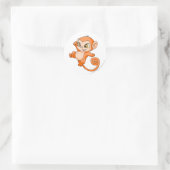 Mynci Orange Runder Aufkleber (Tasche)